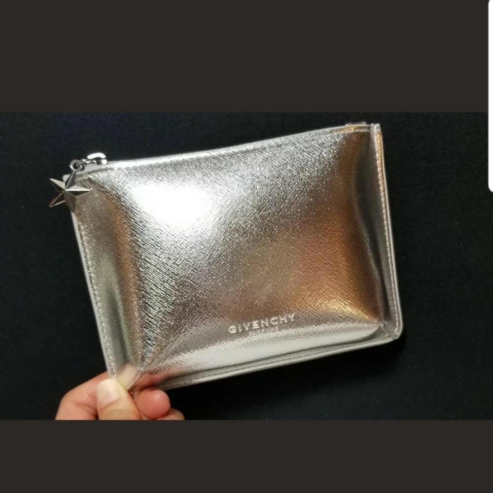 Brand New Givenchy Silver Small Makeup Pouch